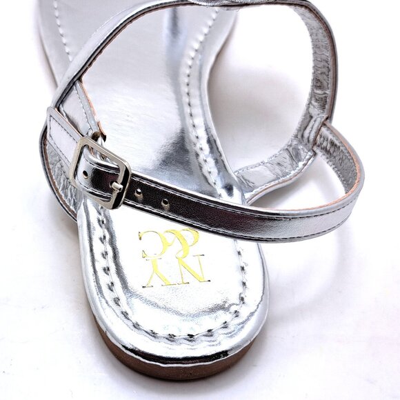 New York & Company Womens Rosette T-Strap, ALMOND Sandals - Size 9 - Picture 9 of 11